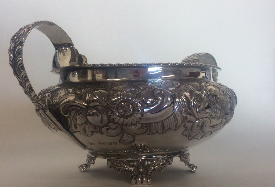 A Georgian embossed silver sugar bowl, the body de - Image 2 of 3