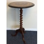 A late Georgian pedestal wine table with barley tw