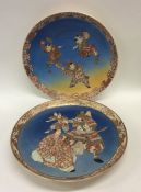 A pair of Satsuma plates decorated with gilding an