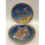 A pair of Satsuma plates decorated with gilding an