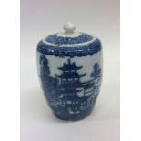 An 18th Century Caughley blue and white porcelain fluted tea caddy
