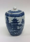 An 18th Century Caughley blue and white porcelain fluted tea caddy