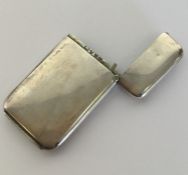 A good Victorian silver slim vesta case with hinge