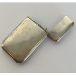 A good Victorian silver slim vesta case with hinge