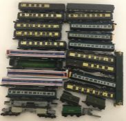 A selection of N gauge scale model locomotives and