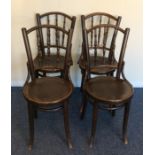 A set of four bentwood chairs with turned supports