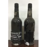 Two x 75cl bottles of Fonseca's Finest 1977 Vintage Port. (Labels indistinct