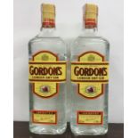 Two x 1 litre bottles of Gordon's London Dry Gin. (2)