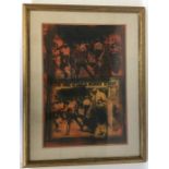 PIETRO PSAIER: "Mustard Race Riot". A framed and g