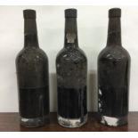 Three x 75cl bottles of Fonseca's Finest 1975 Vintage Port.