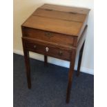 An Antique fruit wood desk with single drawer and