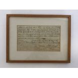 A "Good Conduct" certificate dated 1786 in oak mou