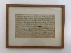 A "Good Conduct" certificate dated 1786 in oak mou