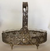 A good quality Continental silver pierced basket w