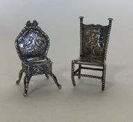 A miniature Continental chair decorated with birds