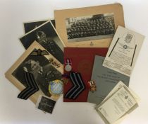 A group of medals, RAF cloth uniform badges, uniform buttons