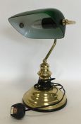 A modern electric banker's lamp together with one