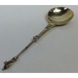 An Antique silver gilt Dutch spoon. Punched to bas