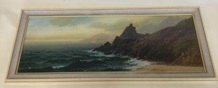 JOHN SHAPLAND: A framed and glazed seascape with r