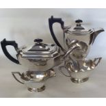 A good quality Edwardian silver four piece tea and