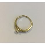 A diamond single stone ring in 14 carat gold rubov