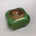 A Coalport hand painted box decorated with gilding