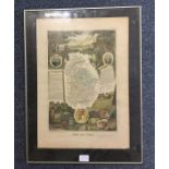 A framed and glazed print of a map of Jura. Est. £