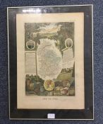A framed and glazed print of a map of Jura. Est. £