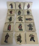 A good set of Chinese wall tiles decorated with fi