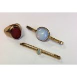 A small gold opal brooch together with a gent's go