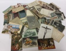 A bundle of old wartime and other postcards. Est.