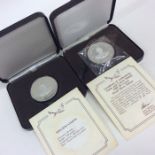 A cased Proof Mountbatten 20 Crown coin together w