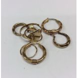 A group of 9 carat gem set rings. Approx. 8 grams.