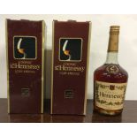 Two x 1 litre bottles of Hennessy Very Special Cognac in boxes. (2)