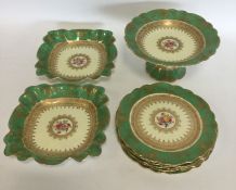 An attractive dessert set decorated with gilding.