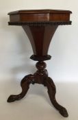 A good quality mahogany octagonal sewing box with