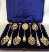 An attractive boxed set of six large silver berry