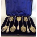 An attractive boxed set of six large silver berry