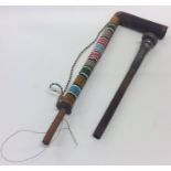 An unusual Continental bead work pipe decorated wi