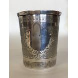 A Continental silver goblet in the form of a thimb
