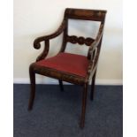 A Dutch marquetry carver chair attractively decora