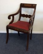 A Dutch marquetry carver chair attractively decora