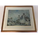 W RUSSELL FLINT: A framed and glazed print of semi