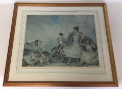 W RUSSELL FLINT: A framed and glazed print of semi