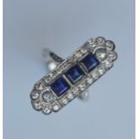 A good sapphire and diamond cocktail ring with rou