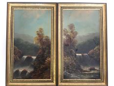 W. COLLINS: A pair of attractive mountainous oil o