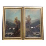 W. COLLINS: A pair of attractive mountainous oil o