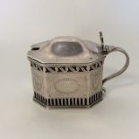 A good Victorian silver engraved drum mustard with