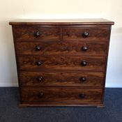 A good mahogany chest of six drawers with turned h