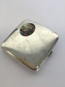 A Continental silver cigarette box depicting a rel